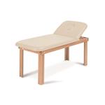 LETTINO IN LEGNO (PANNA) - DIMENSIONI: L: 189 x P:74 x H: 78 cm - PER FISIOTERAPIA E VISITA -  Struttura in legno di Faggio naturale - Con schienale regolabile manualmente da 0° a 45° - Completo di foro facciale - In similpelle lavabile ed autoestinguente