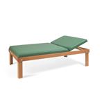 LETTINO IN LEGNO CON SCHIENALE REGOLEBILE MANUALMENTE (115 x 189 x h. 50 cm) (Verde) - PER TRATTAMENTI CON IL METODO BOBATH - STRUTTURA IN TINTA NOCE CHIARO
