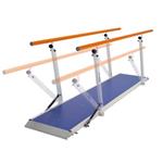 PARALLELA PLUS 2M (2 mt) - SISTEMA DI BARRE PARALLELE, REGOLABILI IN ALTEZZA E LARGHEZZA, PER L'ESERCIZIO DI UN'ATTIVITA' FISICA O RIABILITATIVA - STRUTTURA IN ACCIAIO VERNICIATO - PEDANA IN LEGNO BILAMINATO E CORRIMANO IN TERMOPLASTICA ANTISCIVOLO 