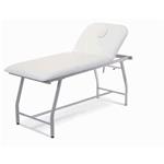 LETTINO A 2 SEZIONI (BIANCO - LARGHEZZA 75 cm) DA VISITA MEDICA E FISIOTERAPIA IN TUBOLARE RETTANGOLARE - FORO PER IL VISO - SCHIENALE REGOLABILE - IN ACCIAO VERNICIATO - MADE IN ITALY