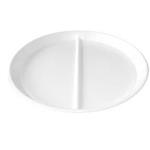 PIATTO PIANO A 2 SCOMPARTI - MISURE 232 x 21 mm - MATERIALE: POLICARBONATO - COLORE: BIANCO - (ADATTO PER VASSOIO ISOTERMICO COD. 1106102AZ)