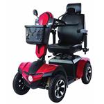 LYNX - scooter di medie dimensioni, sedile con numerose regolazioni: schienale, poggiatesta, braccioli ribaltabili regolabili sia in altezza che in larghezza, seduta - piantone dello sterzo regolabile - sospensioni anteriori e posteriori indipendenti.