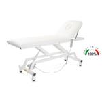 LETTINO ELETTRICO (BIANCO) (184 x P:62 x H: 56÷82 cm) FORO FACCIALE - Altezza regolabile elettricamente con e schienale regolabile manualmente - Portata max: 150 kg - IMBOTTITURA DENSITA' 25 ED ALTA 5 cm - RIVESTIMENTO IN SIMILPELLE - Made in Italy