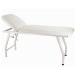 LETTINO A 2 SEZIONI (BIANCO - LARGHEZZA 60 cm) DA VISITA MEDICA IN TUBOLARE RETTANGOLARE - SCHIENALE REGOLABILE - IN ACCIAO VERNICIATO - MADE IN ITALY
