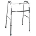DEAMBULATORE PIEGHEVOLE CON PULSANTE - ALTEZZA REGOLABILE da 80 a 97,5 cm - PORTATA MAX 130 kg - CON 4 PUNTALI IN GOMMA E MANOPOLE IMBOTTITE -  IN ALLUMINIO ANODIZZATO