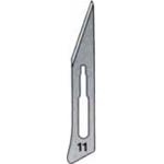 LAME STERILI MONOUSO NUMERO 11 - ACCIAIO AL CARBONIO - ACCOPIAMENTO UNIVERSALE PER I MANICI N° 3 - CONFEZIONE DA 100 PEZZI