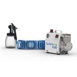 SANY+AIR - Sanificatore per ambienti e superfici compatto, maneggevole, con una nebulizzazione ultra-dry, senza olio e manutenzione. Con apposito disinfettante sanifica ogni superficie, tessuto, locali, strumentazioni etc.