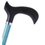 BASTONE REGOLABILE IN ALLUMINIO CON MOTIVO AZZURRO CON MANICO DERBY - ALTEZZA REGOLABILE 68-90.5cm - PORTATA MAX 100kg - CON IMPUGNATURA IN PVC E PUNTALI ANTISCIVOLO 