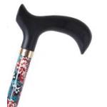 BASTONE REGOLABILE IN ALLUMINIO CON MOTIVO FLOREALE CON MANICO DERBY - ALTEZZA REGOLABILE 68-90.5cm - PORTATA MAX 100kg - CON IMPUGNATURA IN PVC E PUNTALI ANTISCIVOLO 