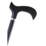 BASTONE REGOLABILE IN ALLUMINIO CON MOTIVO OPTICAL BLACK CON MANICO DERBY - ALTEZZA REGOLABILE 68-90.5cm - Puntale 6cm - PORTATA MAX 100kg - CON IMPUGNATURA IN PVC E PUNTALI ANTISCIVOLO