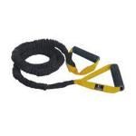TUBO ELASTICO (Light Giallo) CON GUAINA - 5x8x1200 mm - MANIGLIE IN GOMMA- Tonifica e sviluppa i muscoli di braccia, gambe, addome, spalle e petto