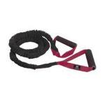 TUBO ELASTICO (Strong Rosso) CON GUAINA - 6x12x1200 mm - MANIGLIE IN GOMMA- Tonifica e sviluppa i muscoli di braccia, gambe, addome, spalle e petto