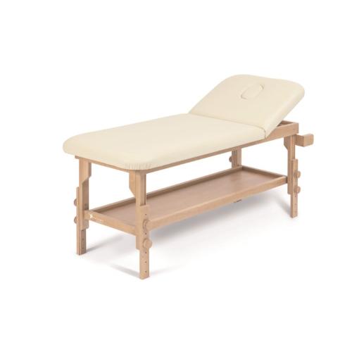 LETTINO (Panna) Dimensioni: L:189 x P:85 x H:63÷87 cm (regolabile manualmente) - IN LEGNO PER FISIOTERAPIA, MASSAGGI E VISITA MEDICA - STRUTTURA IN TINTA NOCE CHIARO