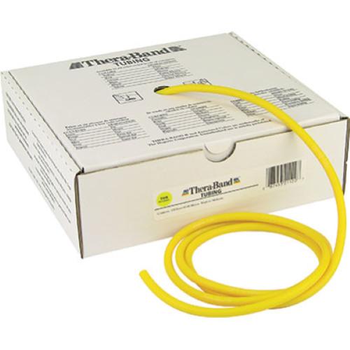 THERA-BAND TUBOLARE PER ESERCIZI - (Giallo 7,5 mt) (Allungamento 100% = resistenza 1,3 kg) MANEGGEVOLE E VERSATILE - IDEALE PER POTENZIARE E RIABILITARE LA FUNZIONE MUSCOLARE ED IL MIGLIORAMENTO DELLA MOBILITA' -  