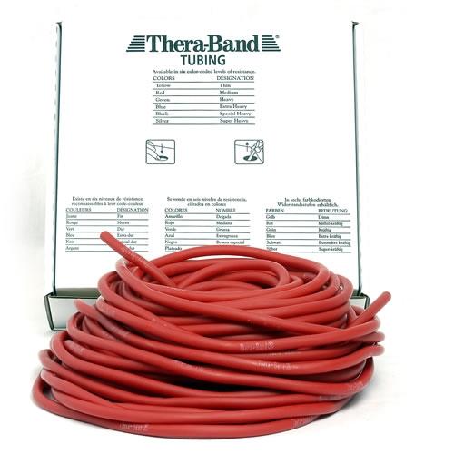 THERA-BAND TUBOLARE PER ESERCIZI - (Rosso 30,5 mt) (Allungamento 100% = resistenza 1,8 kg) MANEGGEVOLE E VERSATILE - IDEALE PER POTENZIARE E RIABILITARE LA FUNZIONE MUSCOLARE ED IL MIGLIORAMENTO DELLA MOBILITA' -  