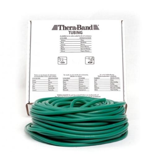 THERA-BAND TUBOLARE PER ESERCIZI - (Verde 30,5 mt) (Allungamento 100% = resistenza 2,3 kg) MANEGGEVOLE E VERSATILE - IDEALE PER POTENZIARE E RIABILITARE LA FUNZIONE MUSCOLARE ED IL MIGLIORAMENTO DELLA MOBILITA' -  