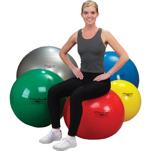 PALLONI GONFIABILI THERA-BAND (Blu) (Ø 75 cm) - USATI PER L'ALLENAMENTO MUSCOLARE - DOTATI DI DUE RIDUTTORI, UN ADATTATORE PER IL GONFIAGGIO E UN POSTER CON ILLUSTRAZIONE DEGLI ESERCIZI -  