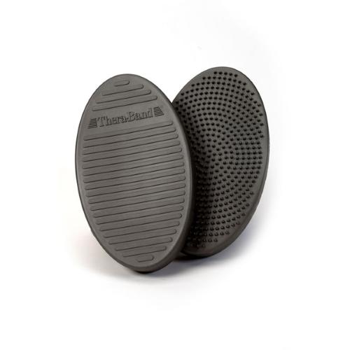 THERA-BAND STABILITY TRAINER (Nero extra soft) - CUSCINI DI GOMMA CHE PERMETTONO ALL'UTILIZZATORE DI EFFETTUARE DEGLI ESERCIZI SU LIVELLI PROGRESSIVI - SUPERFICIE DI APPOGGIO CON PUNTE ARROTONDATE E BORDI DURI PER EVITARE LA TORSIONE DEL PIEDE - 