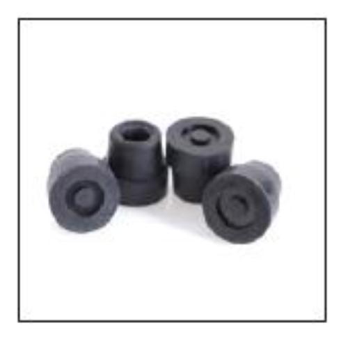 PUNTALE NERO IN GOMMA PUNTA SINGOLI PER BASTONE QUADRIPODE - RP192