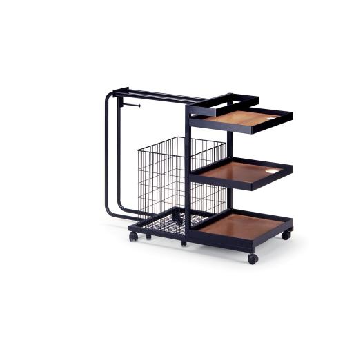 Carrello porta attrezzi (Dimensioni 127 x 60 x 93 h) cm in acciaio verniciato e mensole in legno - Smontabile (vuoto)