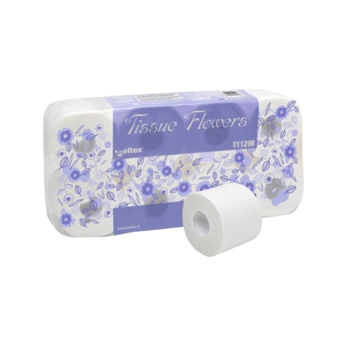 PAPIER TOILETTE PARFUMÉ BANNIÈRE EN ROULEAUX - PURE CELLULOSE - EXTRA BLANC - 2 PLIS - 230 FEUILLES - (Le paquet contient 4 rouleaux - La boîte contient 14 paquets)