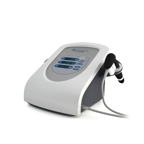 Intelect® Mobile RPW 2: generatore portatile di onde pressorie radiali, compressore silenzioso integrato, display LED per pressione/frequenza/impulsi; indicato per dolore miofasciale, tendinopatie, punti trigger e fascite plantare.