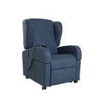 POLTRONA ELLE PROFESSIONAL - 2 MOTORI (BLU) MOVIMENTO RELAX ELETTRICO - 4 ruote diametro 50 mm - Maniglione di spinta - Braccioli estraibili - TESSUTO MICROFIBRA - Portata max 120 kg