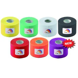 KINESIOLOGY TAPE (Giallo 5 cm x 5 m) - NASTRO ADESIVO ELASTICO CON ELASTICITÀ E SPESSORE SIMILE ALLA PELLE - ESTENSIBILITÀ DI CIRCA IL 50-60% - USO PROFESSIONALE - (1 pz)
