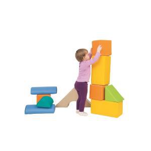 COSTRUZIONI MORBIDI BABY - 11PZ - In poliuretano espanso di alta densità (25 kg/mc), morbido e indeformabile, rivestimento in similpelle lavabile, impermeabile, resistente, atossica - Attività creativa, ideale per il gioco di gruppo