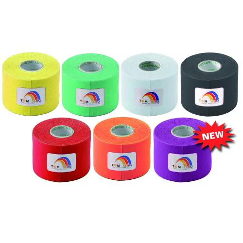 KINESIOLOGY TAPE (Giallo 5 cm x 5 m) - NASTRO ADESIVO ELASTICO CON ELASTICITÀ E SPESSORE SIMILE ALLA PELLE - ESTENSIBILITÀ DI CIRCA IL 50-60% - USO PROFESSIONALE - (1 pz)