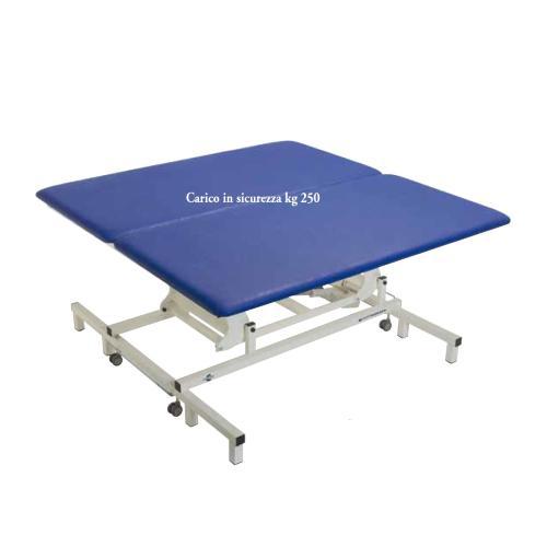BOBATH SD 200 - LETTINO ELETTRICO PROFESSIONALE SEZIONE UNICA DIVISA IN 2 PARTI - GRANDI DIMENSIONI - REGOLAZIONE ALTEZZA CON DOPPIA PEDALIERA (47-97 cm) - KIT RUOTE - metodo terapeutico di Bobath (Reflex Inhibiting Postures) -