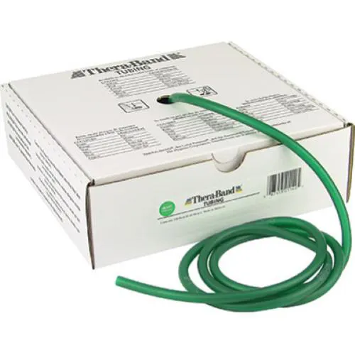 THERA-BAND TUBOLARE PER ESERCIZI - (Verde 7,5 mt) (Allungamento 100% = resistenza 2,3 kg) MANEGGEVOLE E VERSATILE - IDEALE PER POTENZIARE E RIABILITARE LA FUNZIONE MUSCOLARE ED IL MIGLIORAMENTO DELLA MOBILITA' -