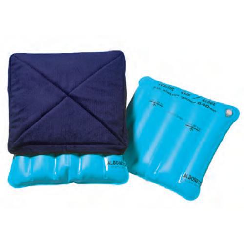 CUSCINO ARIA-ACQUA (40 x 42 cm) ANTIDECUBITO - Fodera in velluto blu - PVC atossico elettrosaldato