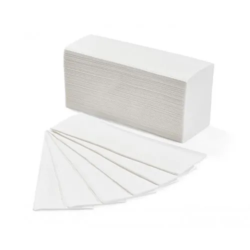 -CARTA MANI - (Dim. 24.7x11 cm chiuso) - A "V" BIANCO NATURALE - (16 CONF) (Dim. 25x23 cm aperto) (La confezione contiene 250 foglietti - Il cartone contiene 16 confezioni per un totale di 4000 foglietti)