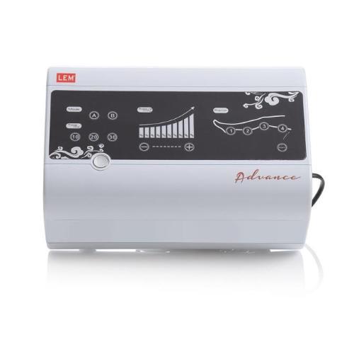 ADVANCE PROFESSIONAL - ompressore per pressoterapia sequenziale a 4 uscite, pressione regolabile 20-250 mmHg su touch screen, 2 programmi automatici, cicli 10-20-30 min. Per drenaggio linfatico, edemi, gonfiore, cellulite. Accessori venduti a parte.