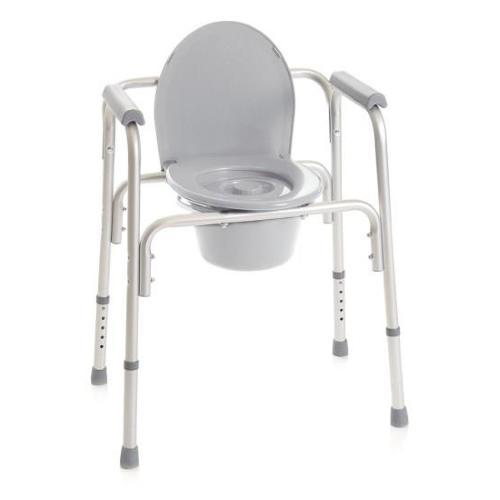 COMODA CON BRACCIOLI E PUNTALI ANTISCIVOLO CON SECCHIO - 4 FUNZIONI - REGOLABILE IN ALTEZZA da 45 a 55 cm - Dimensioni unità: 65 x 46 x 66÷76 cm - Portata max: 130 kg