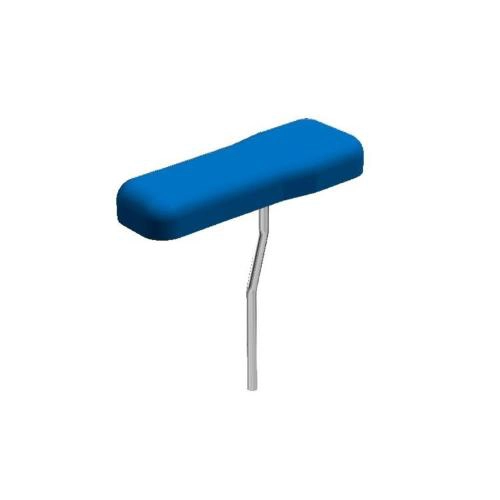 BRACCIOLO IMBOTTITO (Blu marino) Il bracciolo è imbottito in similpelle per un maggiore comfort - Inserito nel dispositivo di bloccaggio AC0026 può essere agevolmente regolato in altezza ed in rotazione - Per lettini modello TEST LINE