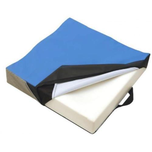 EASY Foam - CUSCINO ANTIDECUBITO (Misure 41x41x7h) IN VISCOELASTICO con fodera in poliuretano impermeabile, traspirante e lavabile