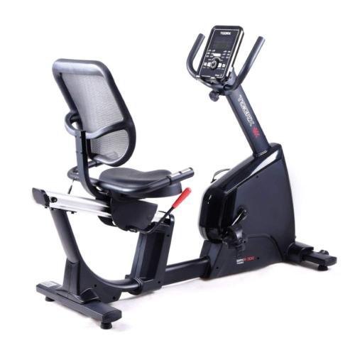 CICLOCAMERA CON SCHIENALE IN RETE ANATOMICO - Sistema di frenaggio magnetico con regolazione elettronica dello sforzo - Peso massimo utilizzatore 150 Kg - con display LCD retro-illuminato multicolor - Sella regolazione orizzontale
