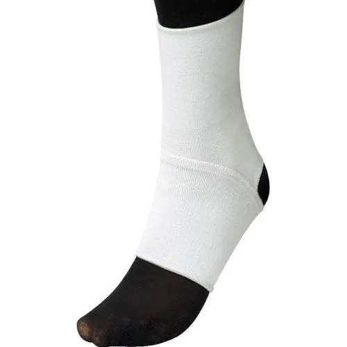 CAVIGLIERA IN COTONE (TG. XL) (22 / 28 cm Circonferenza Caviglia) (Bianco) AD ELASTICITÀ DIFFERENZIATA - IDEALE NELLO SPORT