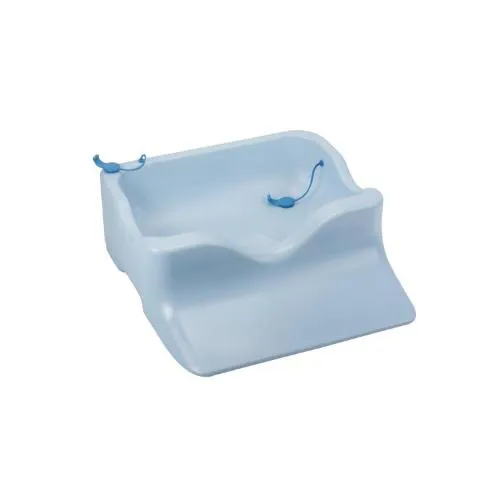 CAPILUVE - Vaschetta lavatesta per pazienti allettati, maggiore comodità attorno a spalle, collo e occipite. Dotata di serbatoio integrato per l’acqua sporca, maniglie per il trasporto. Realizzata in polietile, 45 x 48 x 16 h cm