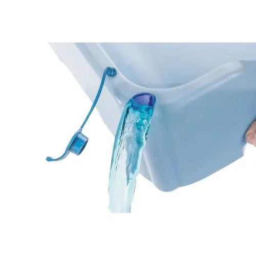CAPILUVE - Vaschetta lavatesta per pazienti allettati, maggiore comodità attorno a spalle, collo e occipite. Dotata di serbatoio integrato per l’acqua sporca, maniglie per il trasporto. Realizzata in polietile, 45 x 48 x 16 h cm