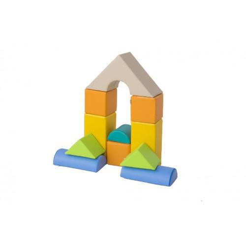COSTRUZIONI MORBIDI BABY - 11PZ - In poliuretano espanso di alta densità (25 kg/mc), morbido e indeformabile, rivestimento in similpelle lavabile, impermeabile, resistente, atossica - Attività creativa, ideale per il gioco di gruppo