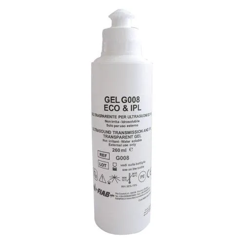 GEL PER ONDE D'URTO - ULTRASUONO - LUCE PULSATA (Dispenser da 260 ml) - ALTISSIMA QUALITA' - INCOLORE, TOTALMENTE PRIVO DI SALI, IDROSOLUBILE, NON IRRITA E NON UNGE