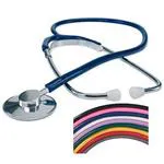 FONENDOSCOPIO CON TESTA PIATTA IN ALLUMINIO E ARCHETTO IN METALLO CROMATO - LATEX FREE -