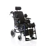 POLTRONA POLIFUNZIONALE ASSISTITA (ruote posteriori Ø 30 cm) (seduta 45 cm) Kit solleva gambe incluso, SEDUTA BASCULANTE, SCHIENALE RECLINABILE, POGGIATESTA ANATOMICO REGOLABILE - RUOTINI ANTIRIBALTAMENTO