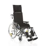 CARROZZINA PIEGHEVOLE AD AUTOSPINTA (Seduta 46 cm) CON SCHIENALE RECLINABILE - IN ALLUMINIO VERNICIATO - DOPPIA CROCIERA - BRACCIOLI REGOLABILI E RIBALTABILI - FRENO OPERATORE - MODELLO COMFY