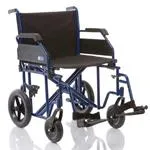 CARROZZINA PLUS GO CON SEDUTA 50 cm - PIEGHEVOLE CON DOPPIA CROCIERA A TRANSITO - BARIATRICA - RUOTE POSTERIORI PIENE IN PLASTICA - SEDUTA E SCHIENALE IN NYLON NERO IMBOTTITO LAVABILE