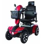 LYNX - scooter di medie dimensioni, sedile con numerose regolazioni: schienale, poggiatesta, braccioli ribaltabili regolabili sia in altezza che in larghezza, seduta - piantone dello sterzo regolabile - sospensioni anteriori e posteriori indipendenti.