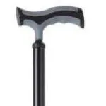 BASTONE REGOLABILE IN ALLUMINIO (Nero) CON BASE QUADRIPODE - MANICO A "T" - ALTEZZA REGOLABILE 74-97 cm - PORTATA MAX 110 kg